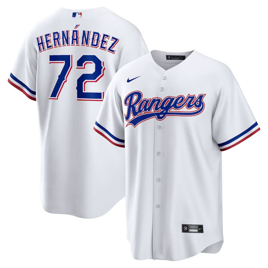 Men Texas Rangers #72 Jonathan Hernandez Nike White Home Replica Player MLB Jersey